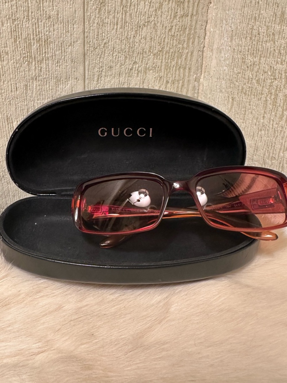 Gucci Rectangular Sunglasses with Black Case